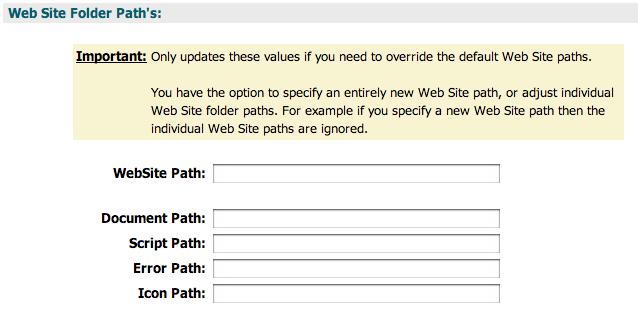 Web Site Paths